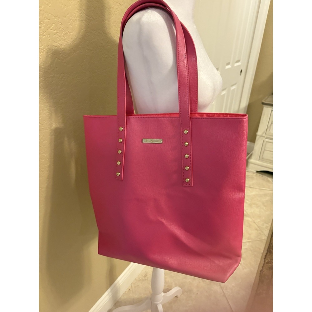 Juicy Couture Tote‎ Bag Women's 16.5" x 15" Pink Gold Studded Fully Lined NWOT